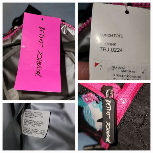 Betsy Johnson Unicorn Lunch cross body bag tote cold hot food storage TBJ-0224 - Picture 13 of 16